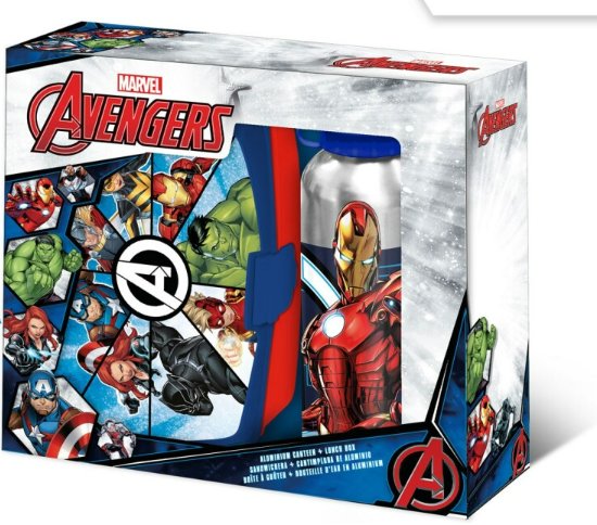 Kids Euroswan, Avengers, zestaw bidon aluminiowy + śniadaniówka