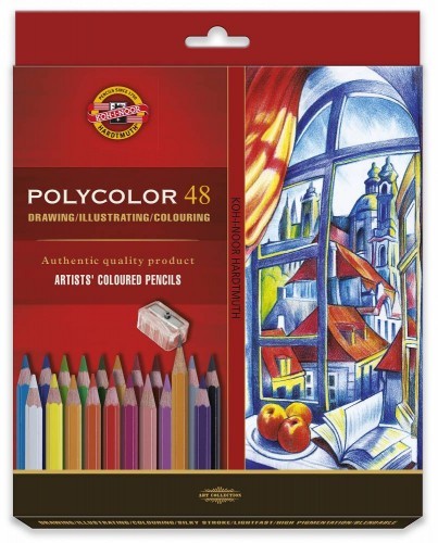 Koh-I-Noor Kredki Ołówkowe POLYCOLOR 48 kolory + strugawka