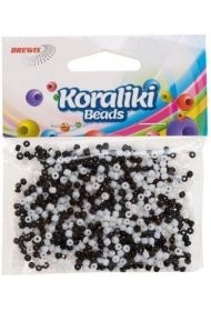 Koraliki akrylowe do nawlekania białe czarne 35mm