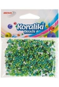 Koraliki akrylowe do nawlekania białe zielone 35mm