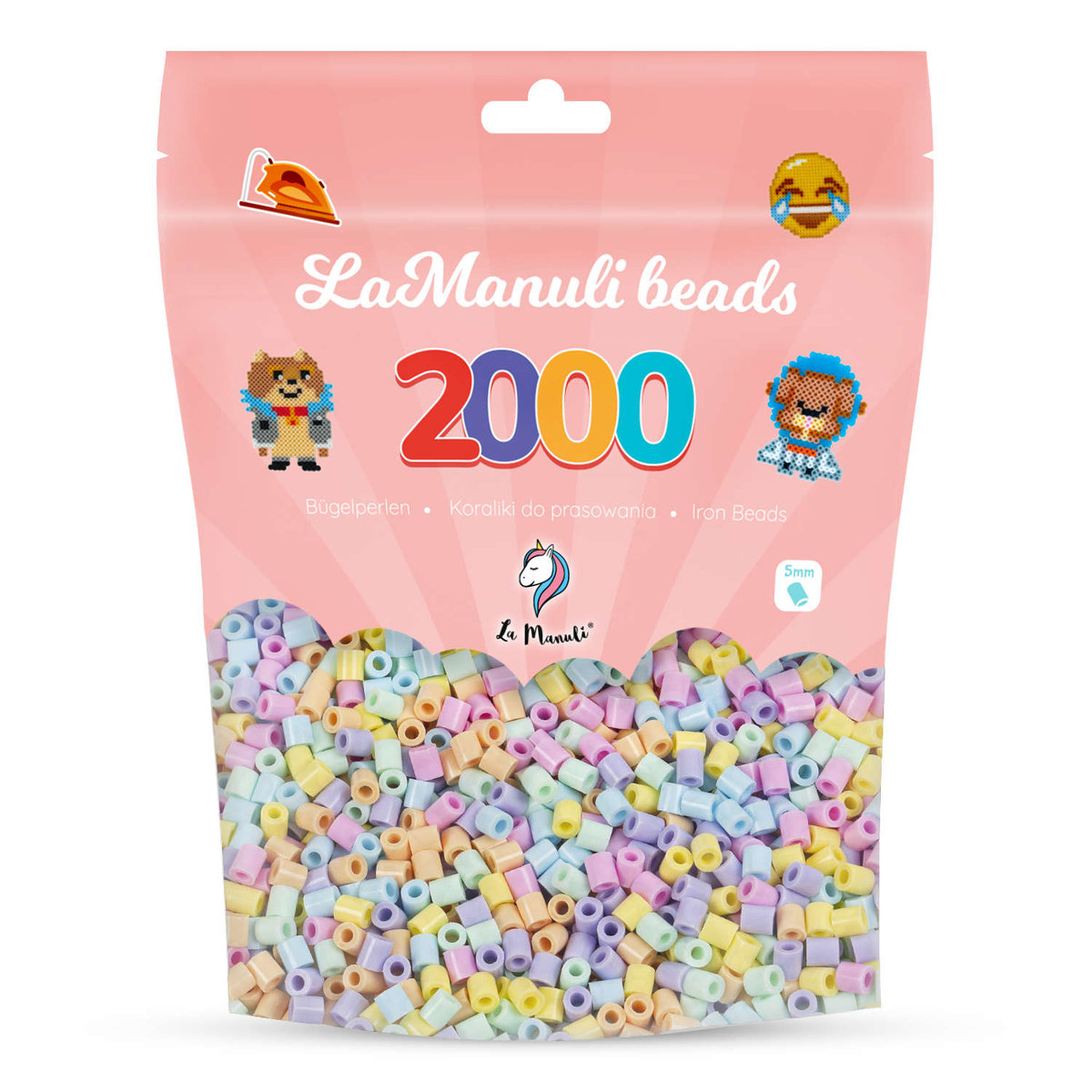 Koraliki do prasowania La Manuli - PASTELOWE, 2000 szt.