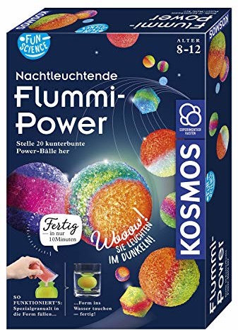 Kosmos 654108 Fun Science świecące w nocy, 20 kolorowych piłek, zestaw eksperymentujący dla początkujących