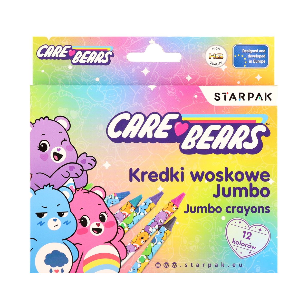 Kredki woskowe Jumbo 12 kolorów Care Bears Starpak