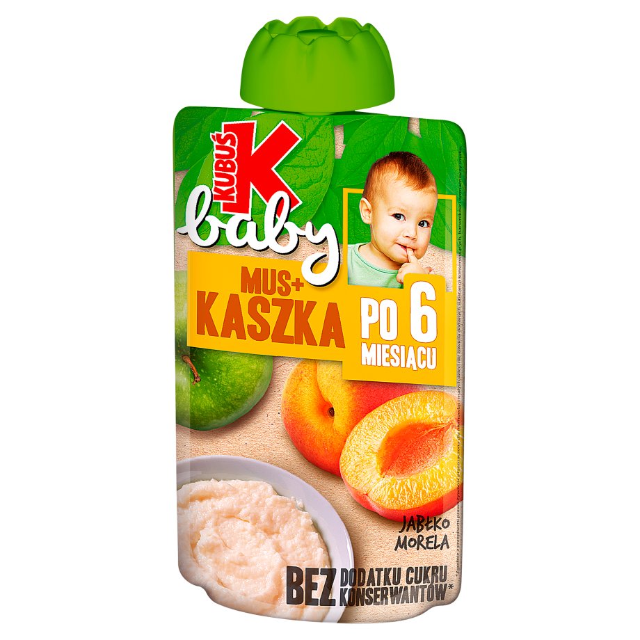 Kubuś - Mus + kaszka jabłko morela po 6 miesiacu