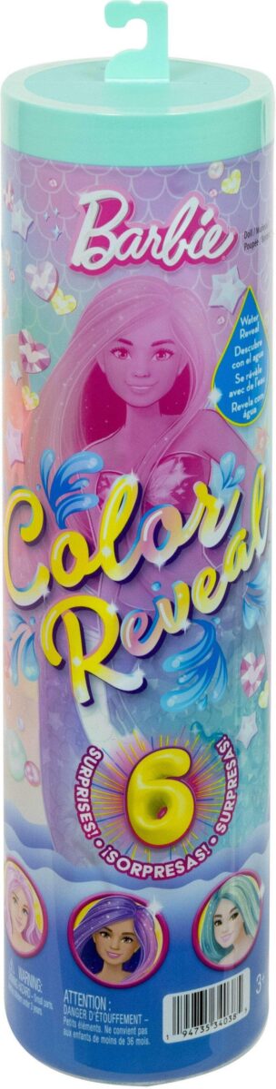 Lalka Barbie Mattel BARBIE COLOR REVEAL zestaw niespodzianek syren seria kamieni szlachetnych JMW61