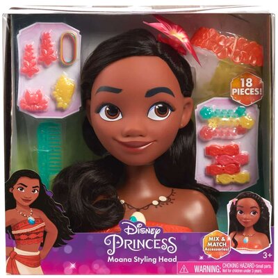 Lalka Głowa do stylizacji czesania włosów Księżniczka Disney Vaiana Moana Fryzjer + akcesoria
