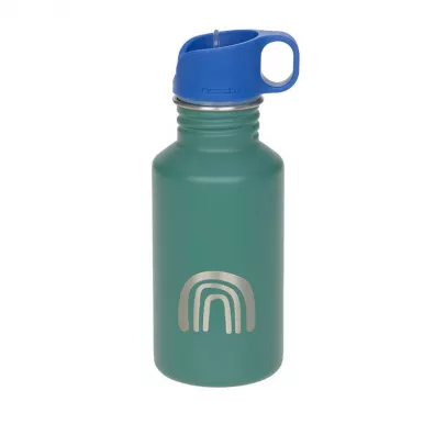 Lassig Bidon ze stali nierdzewnej z ustnikiem i uchwytem Little Gang Rainbow green 500 ml