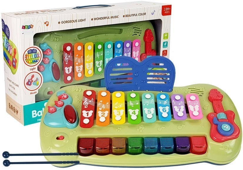 LEANToys Pianinko Cymbałki Dla Niemowląt Podświetlane Klawisze Muzyka
