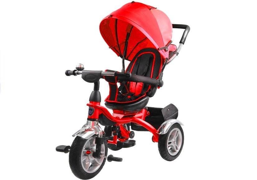 LEANToys Rower Trójkołowy PRO500 Czerwony - CZARNA RAMA