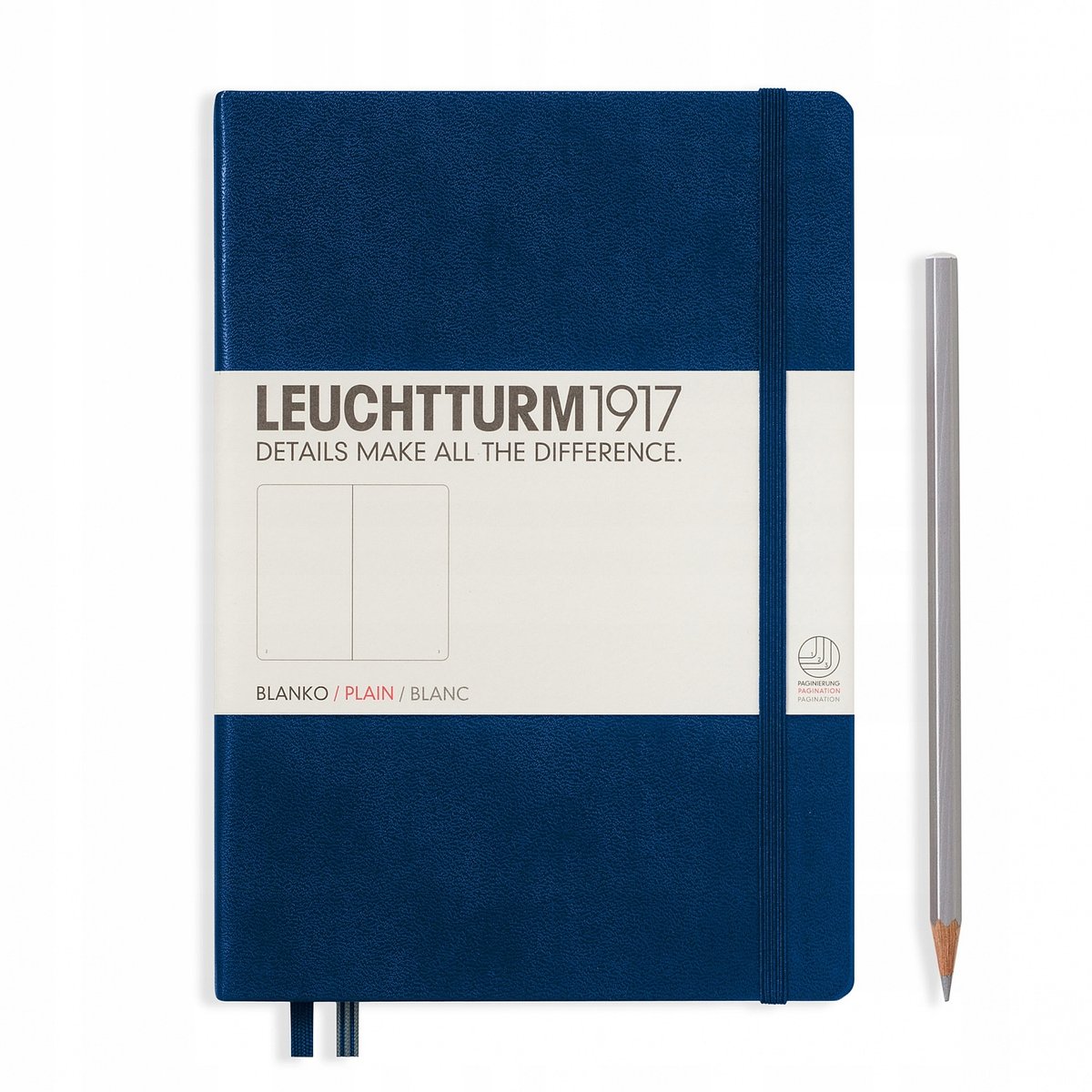 Leuchtturm 1917 notatnik Medium (A5), twarda okładka, 249 stron, morski pusty 342924