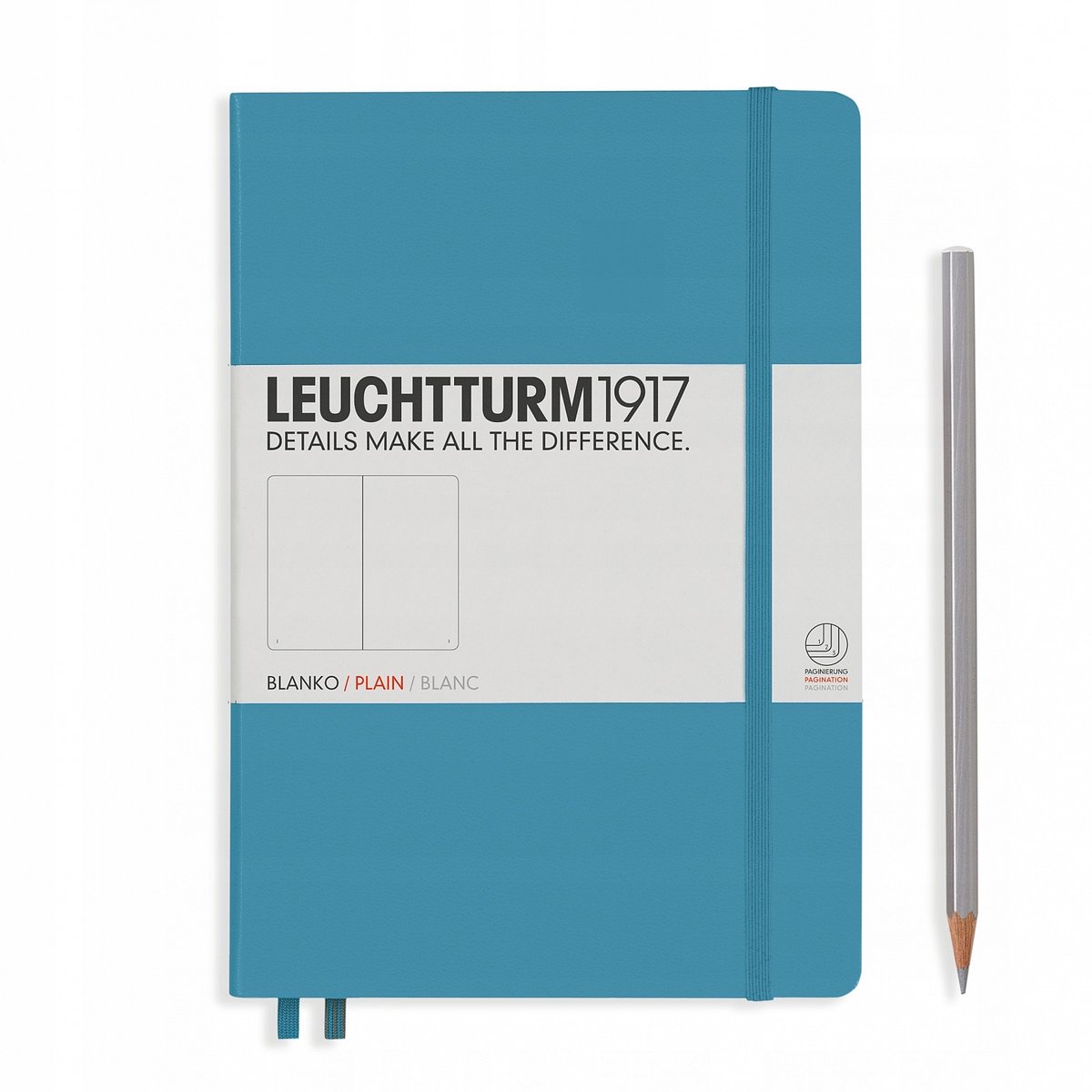 Leuchtturm 1917 notatnik Medium (A5), twarda okładka, 249 stron, Nordic Blue pusty 354587