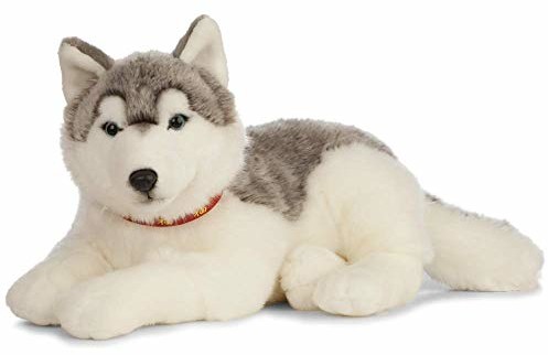Living Nature Living Nature Miękka zabawka - gigantyczny pluszowy pies husky, szary i biały (60 cm) AN478