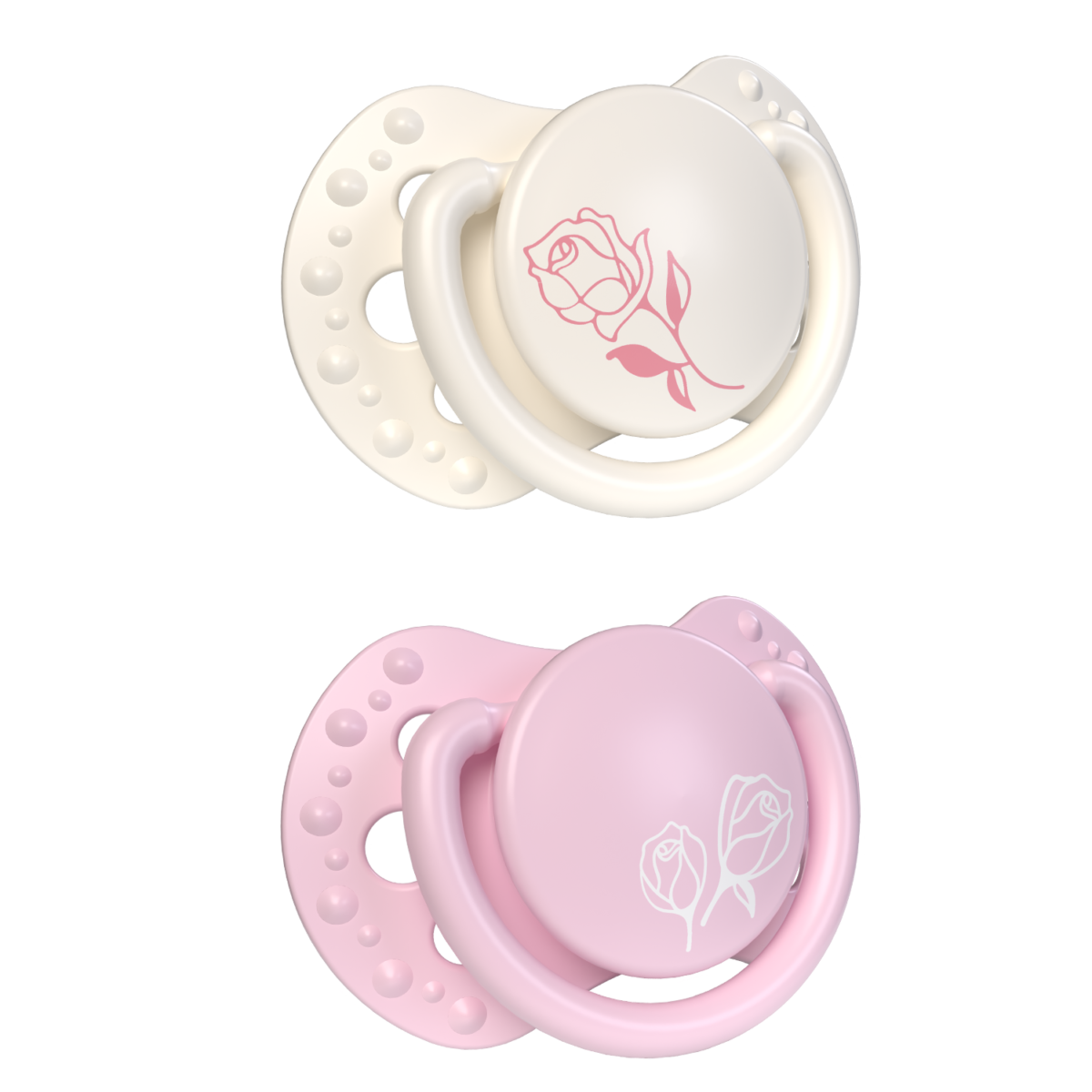 Lovi Classy, smoczek uspokajający, 0-2 miesiące, silikonowy, Petit Rose, 2 sztuki