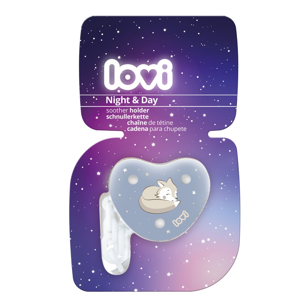 Lovi Łańcuszek Klips do smoczka Night&Day Boy