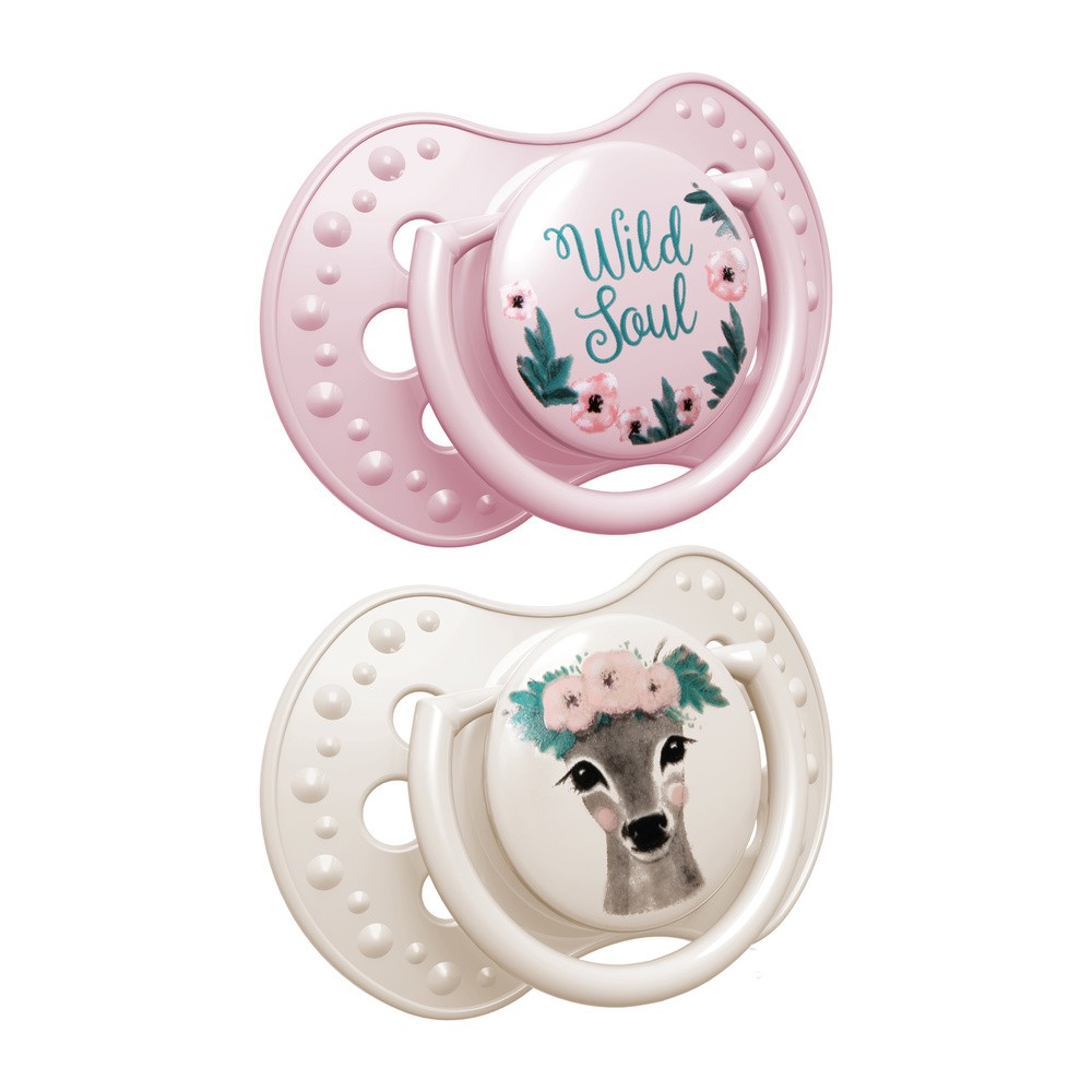 Lovi Lovi Dynamiczny smoczek uspokajający 0-3 m-ce Wild Soul Girl - 2 szt.