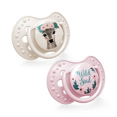 Lovi Lovi Dynamiczny smoczek uspokajający 6-18 m-ce Wild Soul Girl - 2 szt.