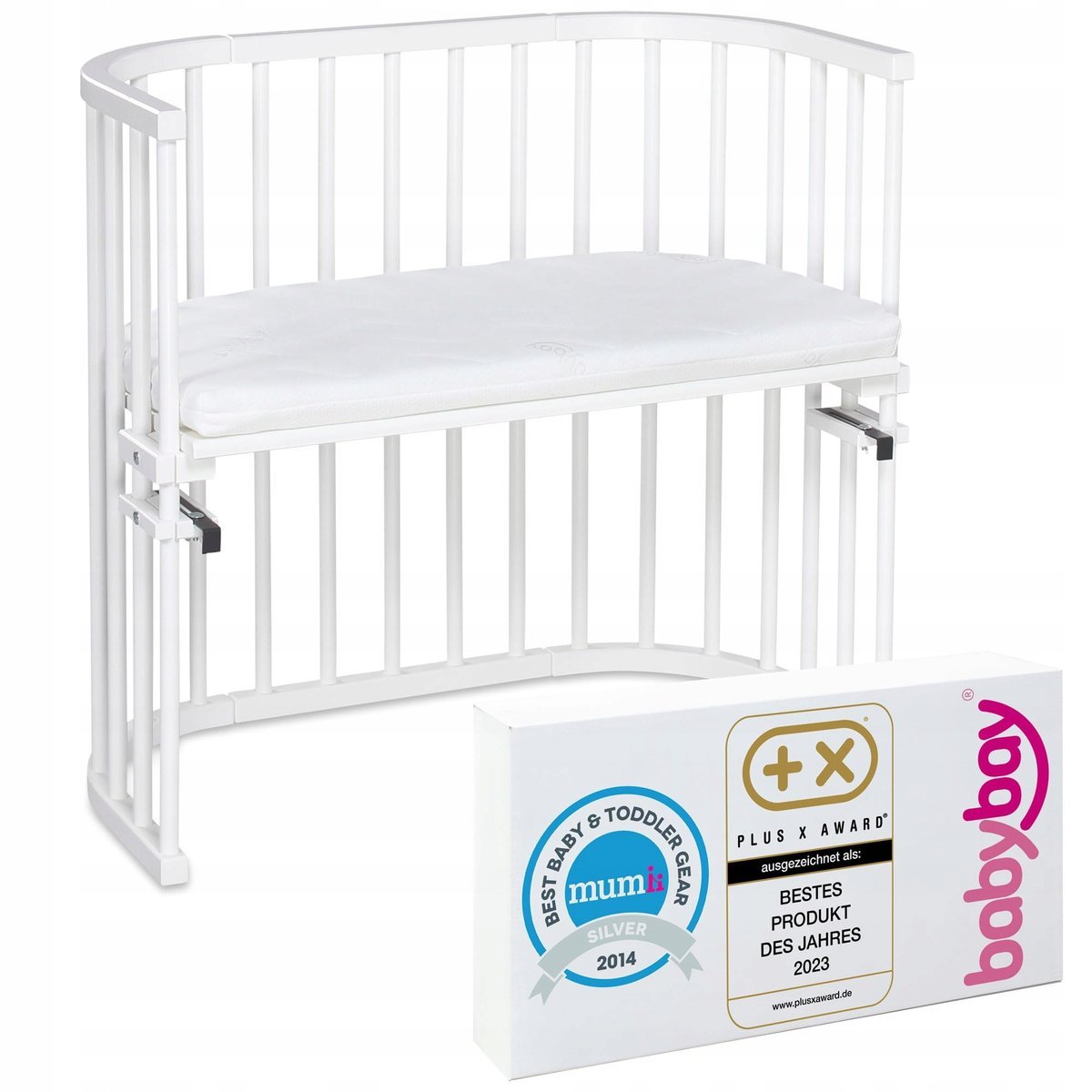 Łóżeczko drewniane Babybay 10625553672 46 x 88 cm biały