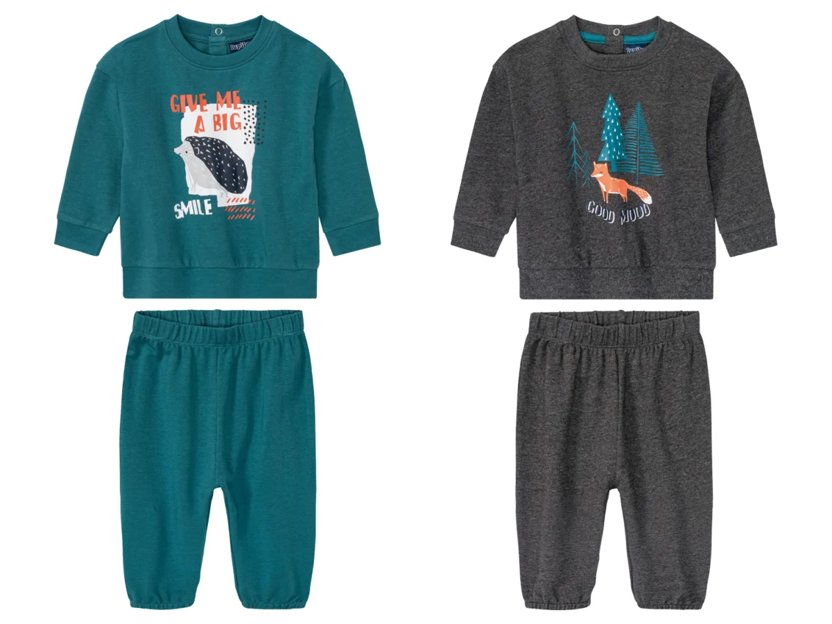 lupilu® Dres niemowlęcy z biobawełną (bluzka + spodnie)