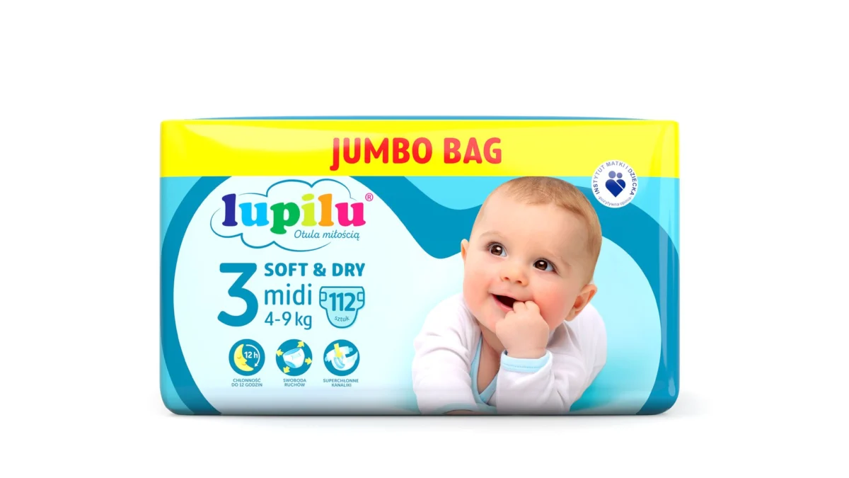 LUPILU Pieluchy SOFT&DRY 3 Midi (4-9 kg), 112 sztuk
