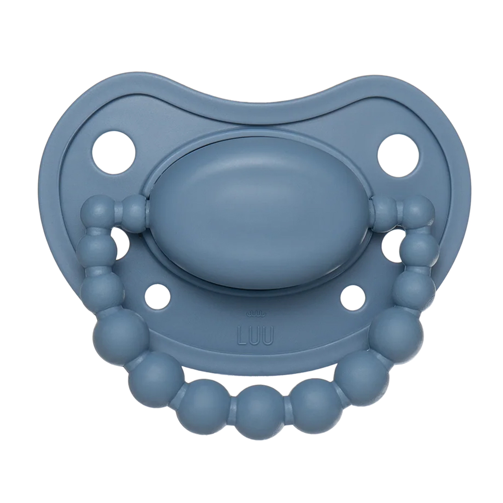 Luu Kids, smoczek uspokajający, pozycjonujący, silikonowy, Cloudy Blue, 3-6 miesięcy, 1 sztuka