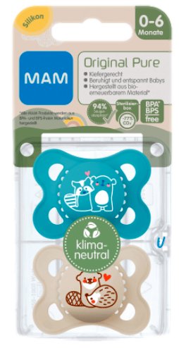 Mam Smoczek Silikonowy Miękki Niebieski/Beż 0-6 M-Ąc
