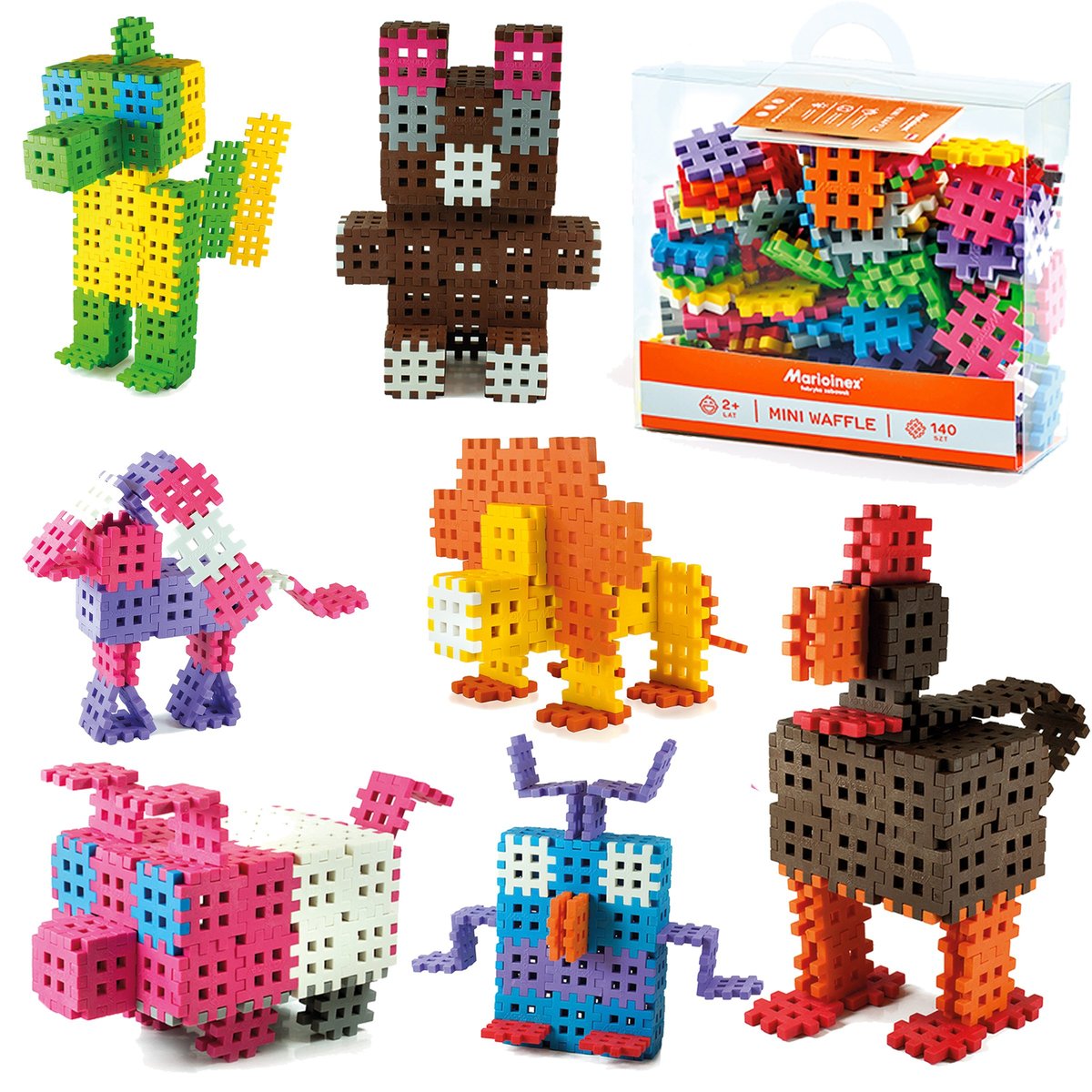 Mario-Inex MINI WAFFLE KONSTRUKTOR 140 ELEMENTÓW 902363