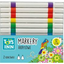Markery akrylowe 2 końsówki 12szt STnux
