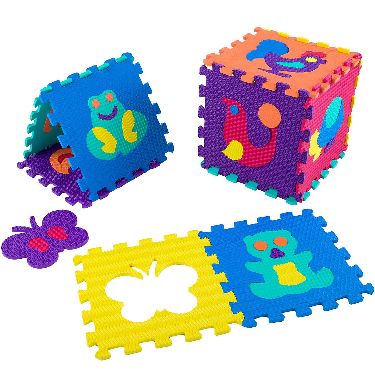 Mata edukacyjna dla dziecka puzzle zwierzątka 10szt. 30x30x1 cm