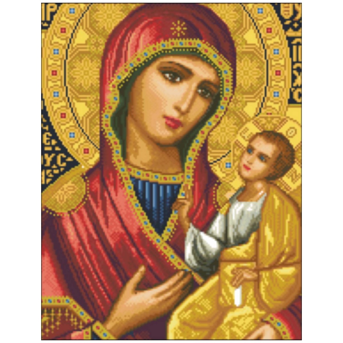 Matka Boża z Dzieciątkiem | MOZAIKA diamentowa | wyklejanka z diamencikami | zestaw - mozaika | prezent na Dzień Babci | diamond painting | obraz do..