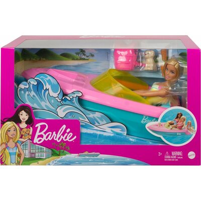 Mattel BARBIE MOTORÓWKA + LALKA ZESTAW GRG30