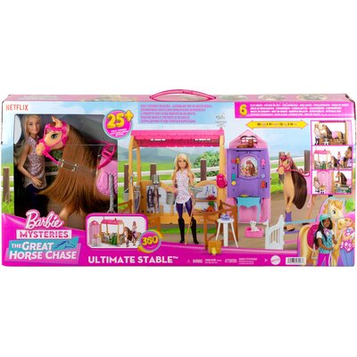 Mattel, Lalka Barbie zestaw ze stajnią, koniem i akcesoriami