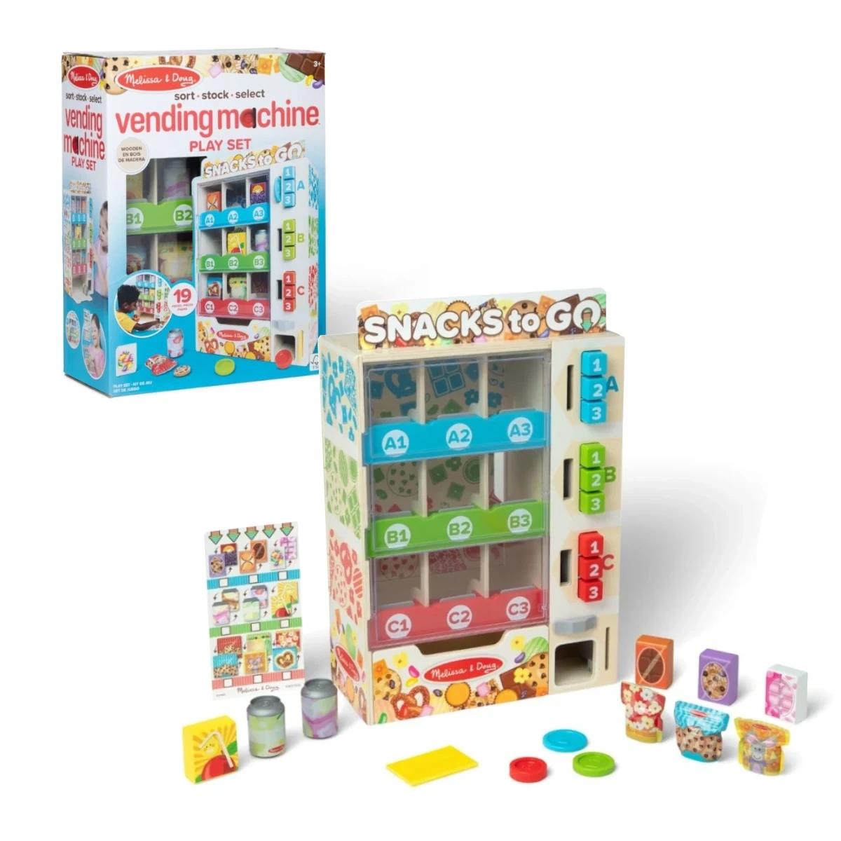 Melissa & Doug Automat do Przekąsek – zabawkowy vending dla dzieci 3+