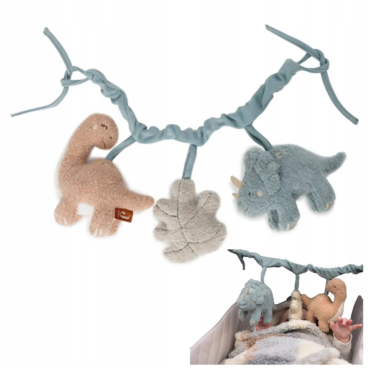 Miękka Zawieszka Do Wózka Fotelika Baby Gym Dinozaury Jollein Kolorowa
