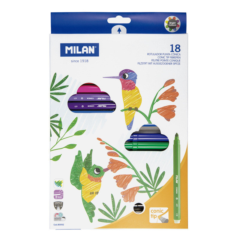 MILAN Flamastry 18 kolorów
