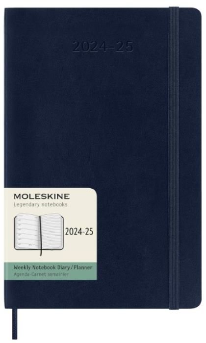 Moleskine- Duży Dziennik 2024-2025 Miękki Granatowy 21cm x 13cm