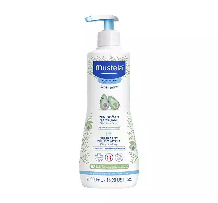 Mustela LABORATOIRES EXPANSCIENCE delikatny żel do mycia ciała i włosów 500 ml