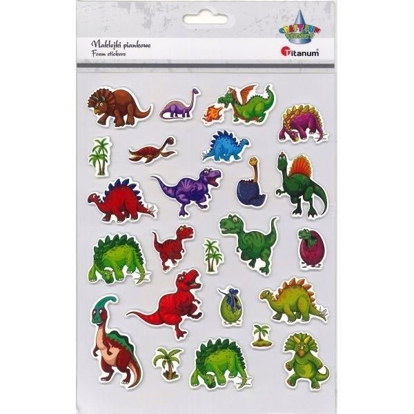 Naklejki 3d papierowe na piance dinozaury 24 szt