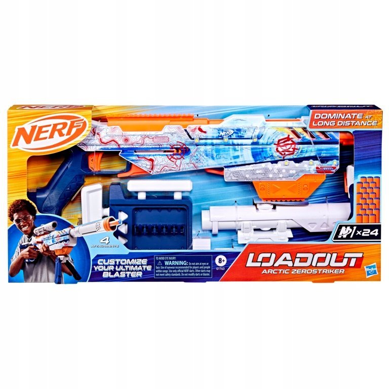 Nerf Loadout Arctic Zerostriker duża Wyrzutnia Blaster 24 strzałki N1 G1763