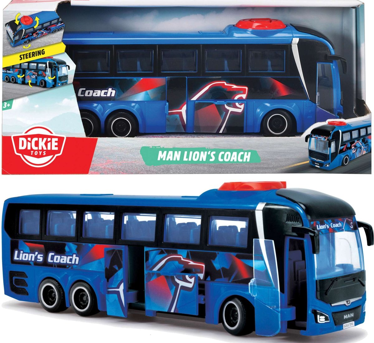 Niebieski Autobus Miejski Man Lion's City otwierane drzwi
