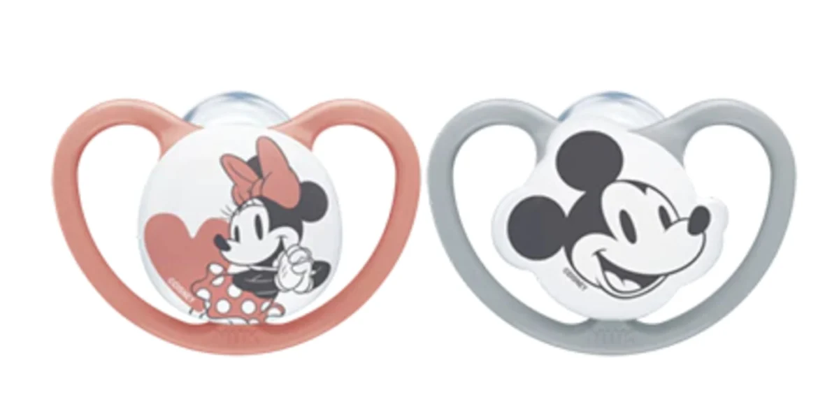 NUK Disney Mickey Mouse Klasyczny smoczek dziecięcy Ortodontyczne Silikon Szary, Czerwony