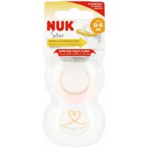 Nuk Smoczek uspokajający lateksowy 0-6m Star 10726070 2 szt.