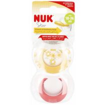 Nuk Smoczek uspokajający lateksowy 18-36m Star 10737046 2 szt.