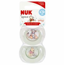 Nuk Smoczek uspokajający silikonowy 6-18 mies. Star Tygrysek/Kubuś 10736940 2 szt.