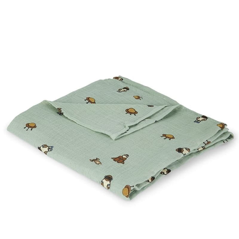 Nuuroo - Otulacz Z Organicznego Muślinu Space Light Green 120 X 120 Cm