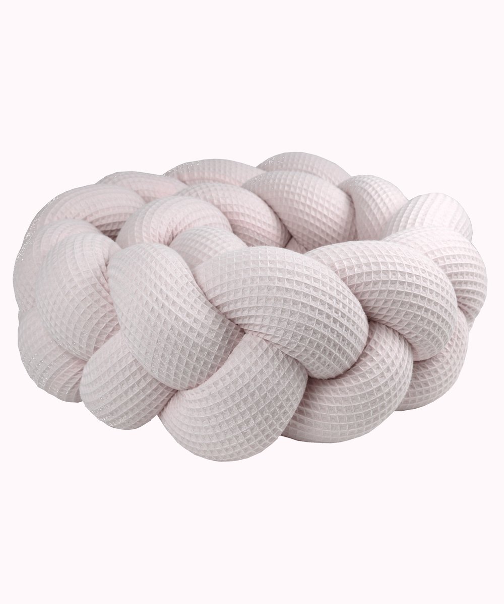 Ochraniacz do łóżeczka warkocz "Wafel różowy" - 410cm