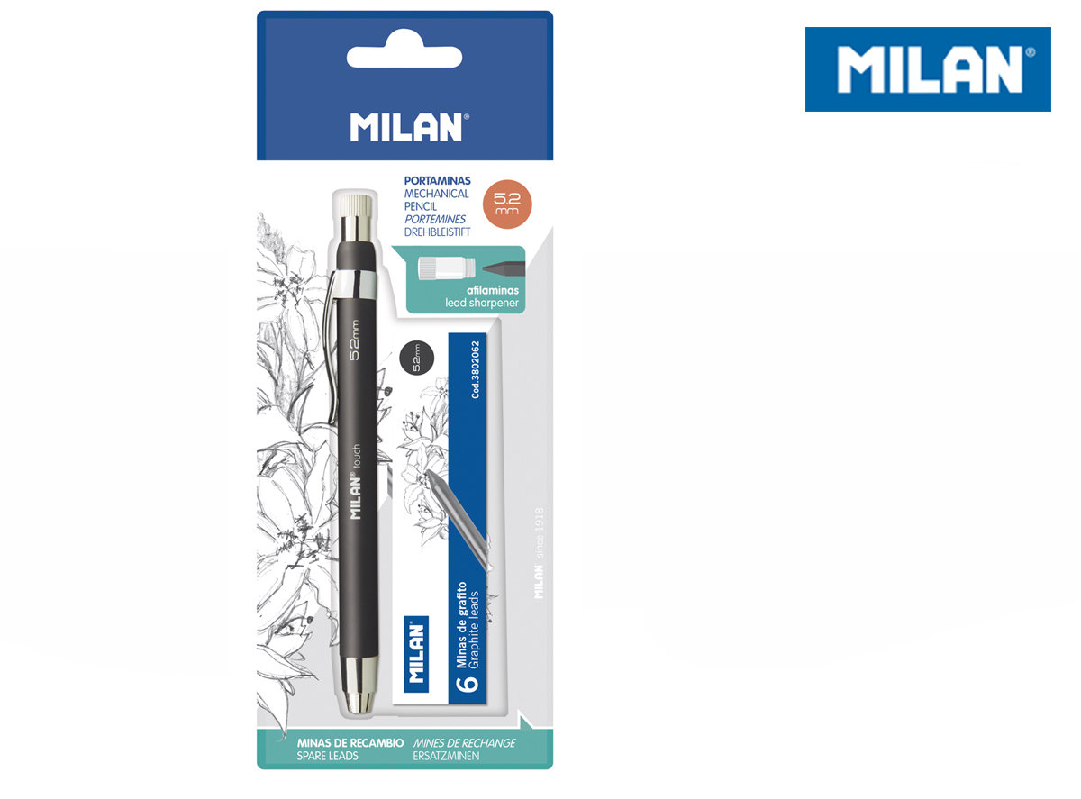 Ołówek Kubuś Touch Milan 5,2 Mm + Grafity 6 Sztuk
