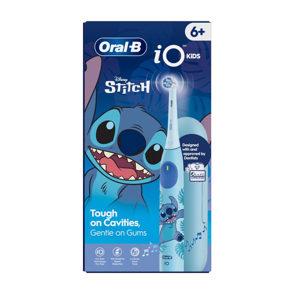 Oral-B iO Kids Disney Stitch elektryczna szczoteczka do zębów dla dzieci z etui podróżnym 6 y+ 1 szt.