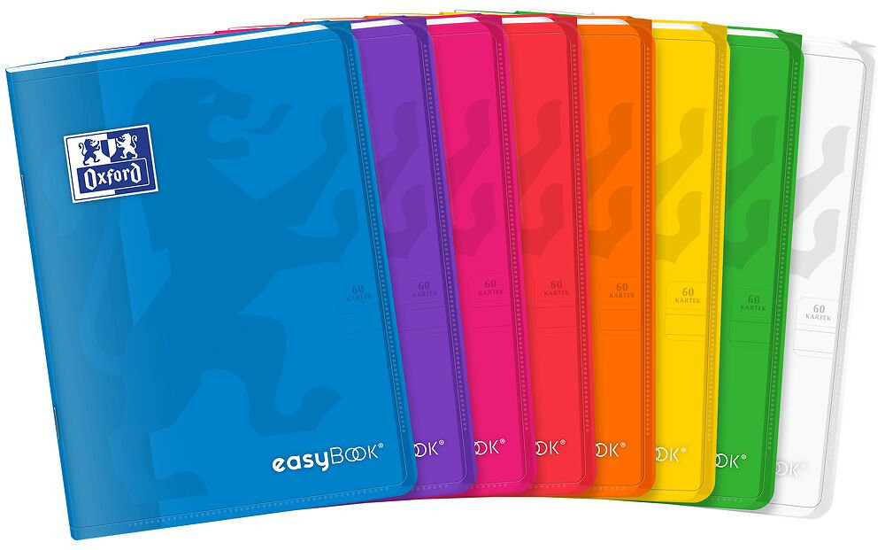 Oxford Zeszyt A5/60K linia PP Eeasybook mix (8szt) -