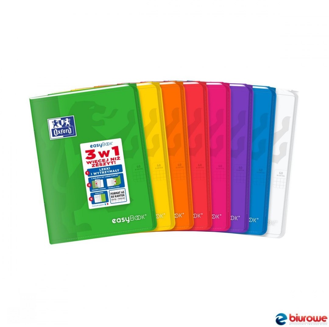 Oxford Zeszyt pp EASYBOOK A5 60k 90g kratka mix 400146693
