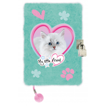 Pamiętnik z kłódką A5/96 włochacz MLF Pastel Cat